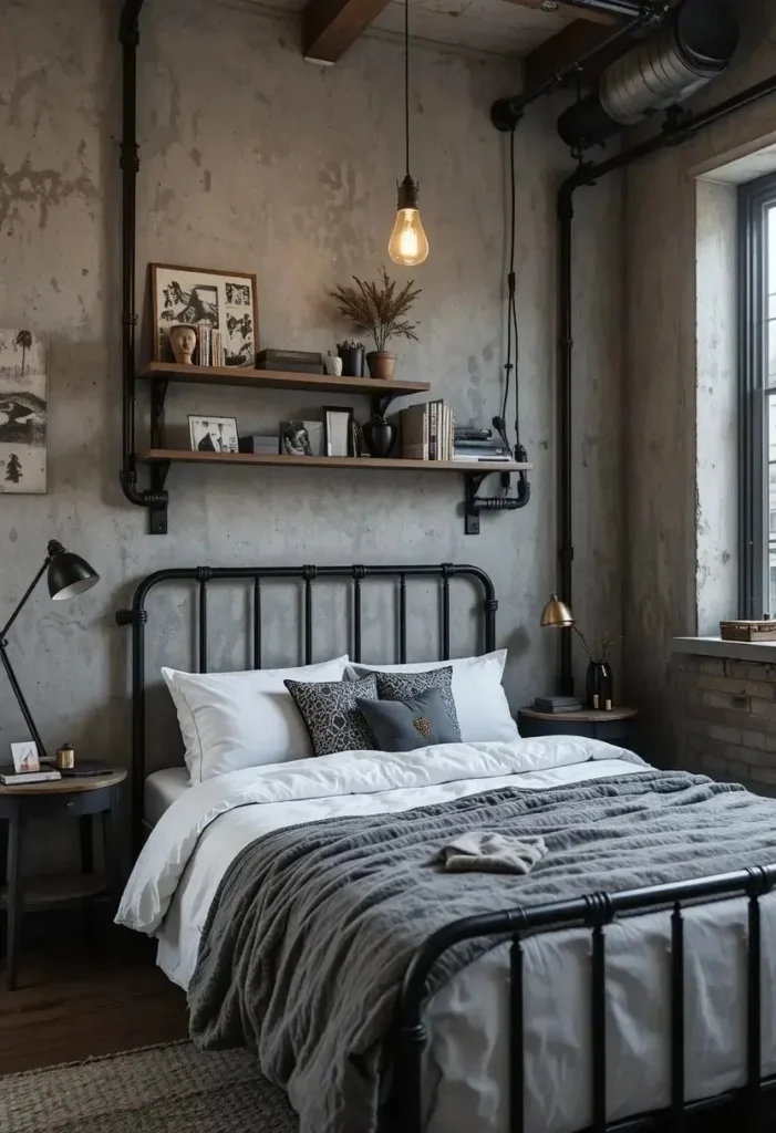 Smart teenage bedroom nightstand with charging hub and smart lighting
