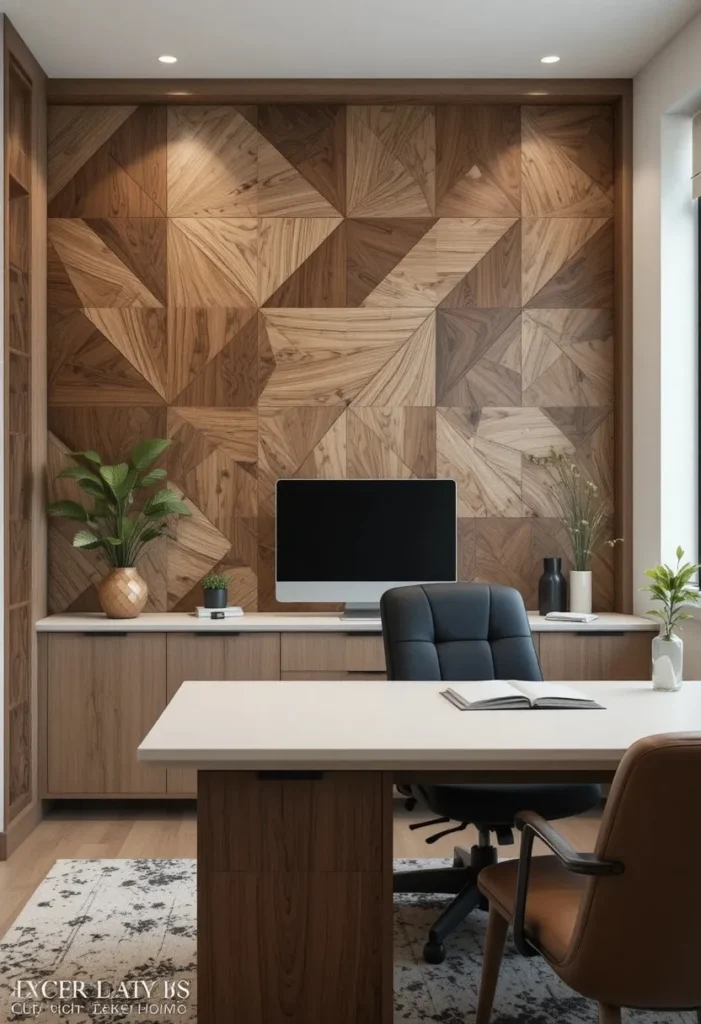 Board and batten accent wall creating architectural interest in a dining room.