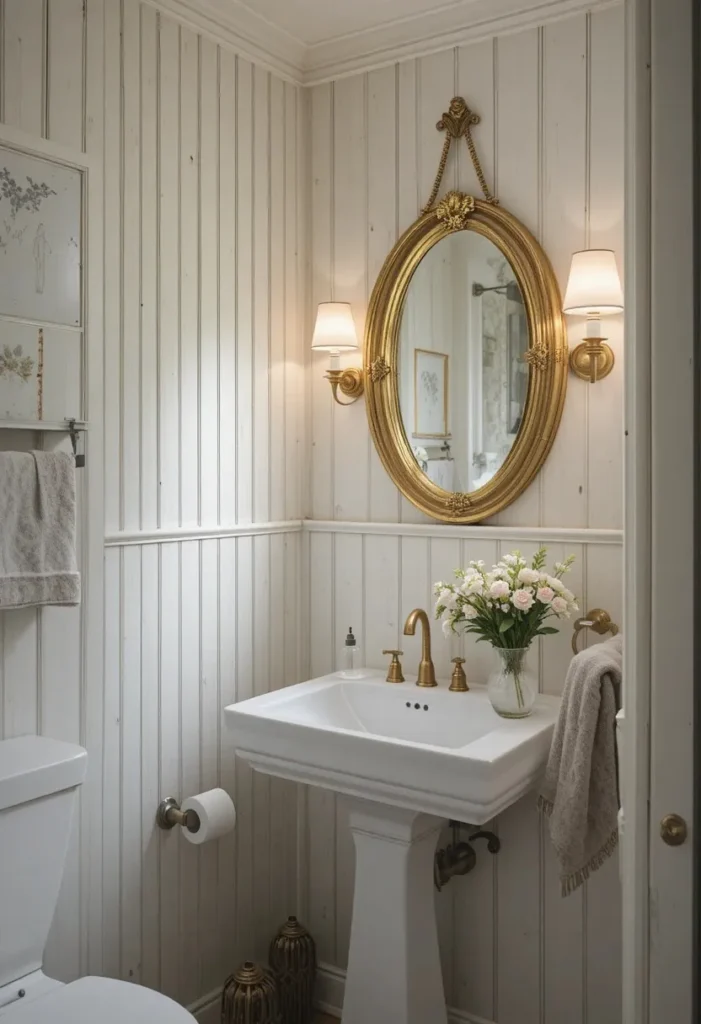 Vertical shiplap wall paneling making ceilings appear taller.