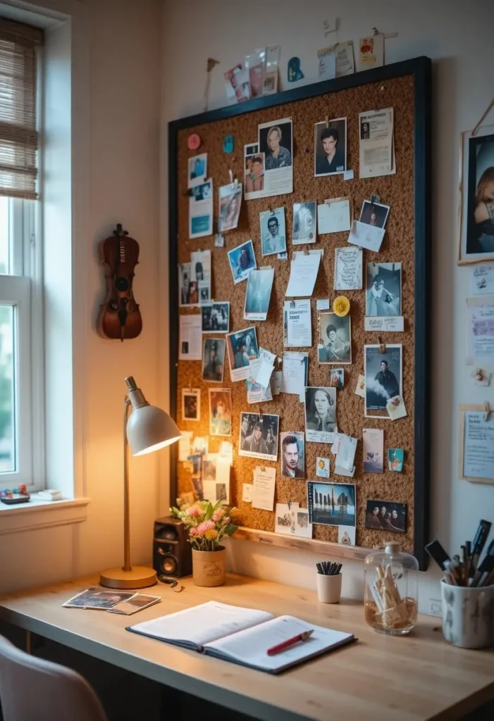 Personalized vision board idea for a teen bedroom
